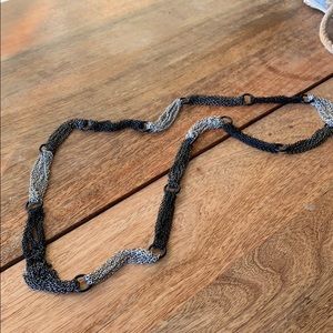Express black and silver metal necklace
